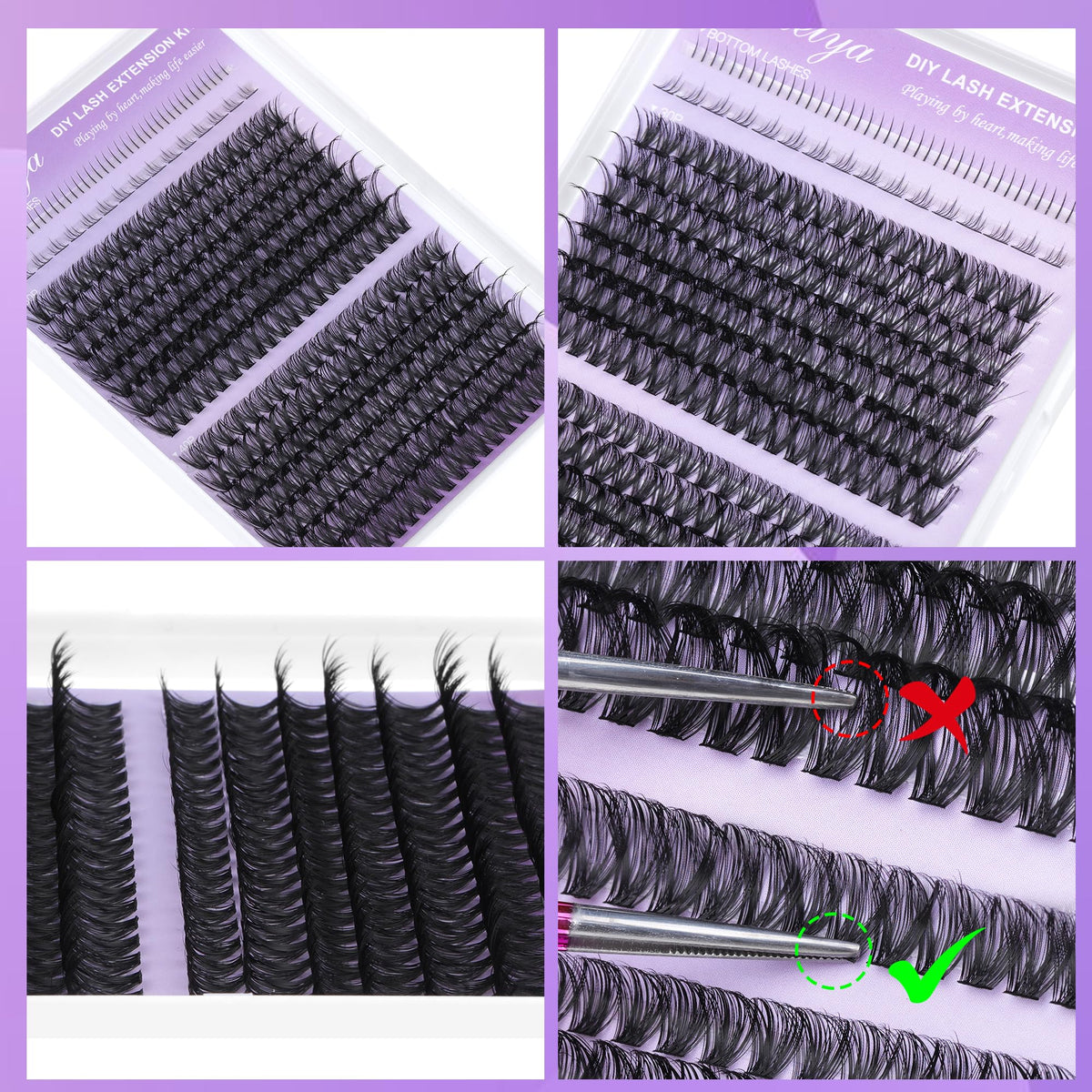 Geeneiya Bottom Lash Extension Kit components laid out