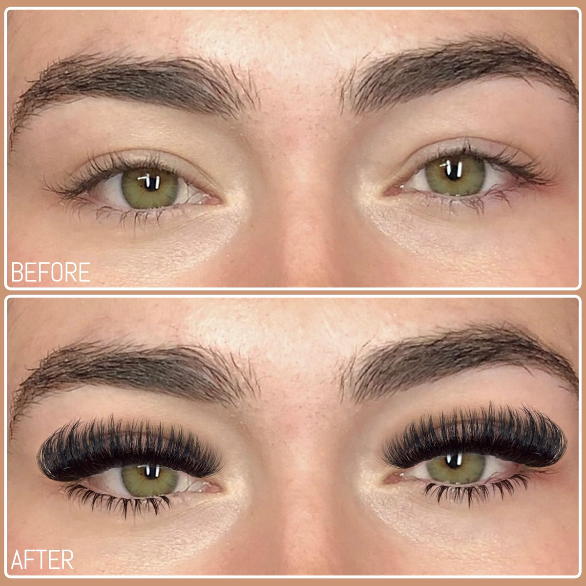 Geeneiya cluster lashes displayed in various lengths