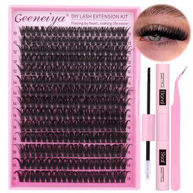 Geeneiya Full Lash Extension Kit packaging with 280 cluster lashes