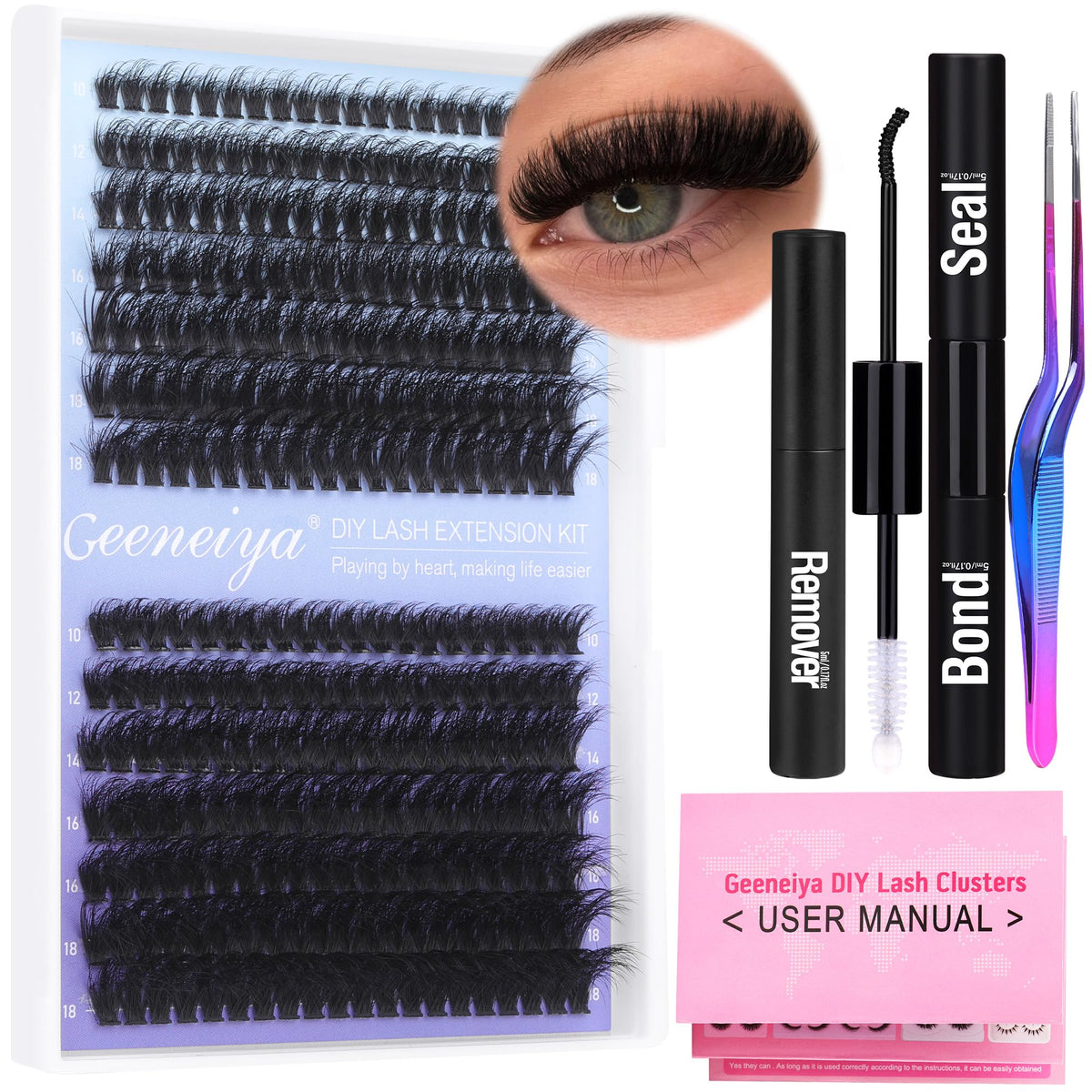 Geeneiya Full Lash Extension Kit with 280 individual lashes
