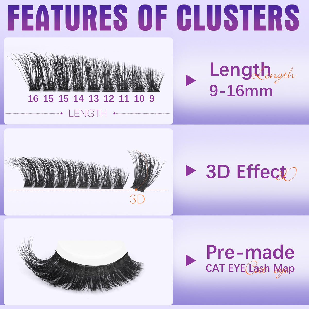 Geeneiya lash clusters and tweezers displayed in the kit