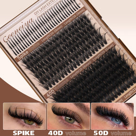 Geeneiya lash clusters in various lengths displayed