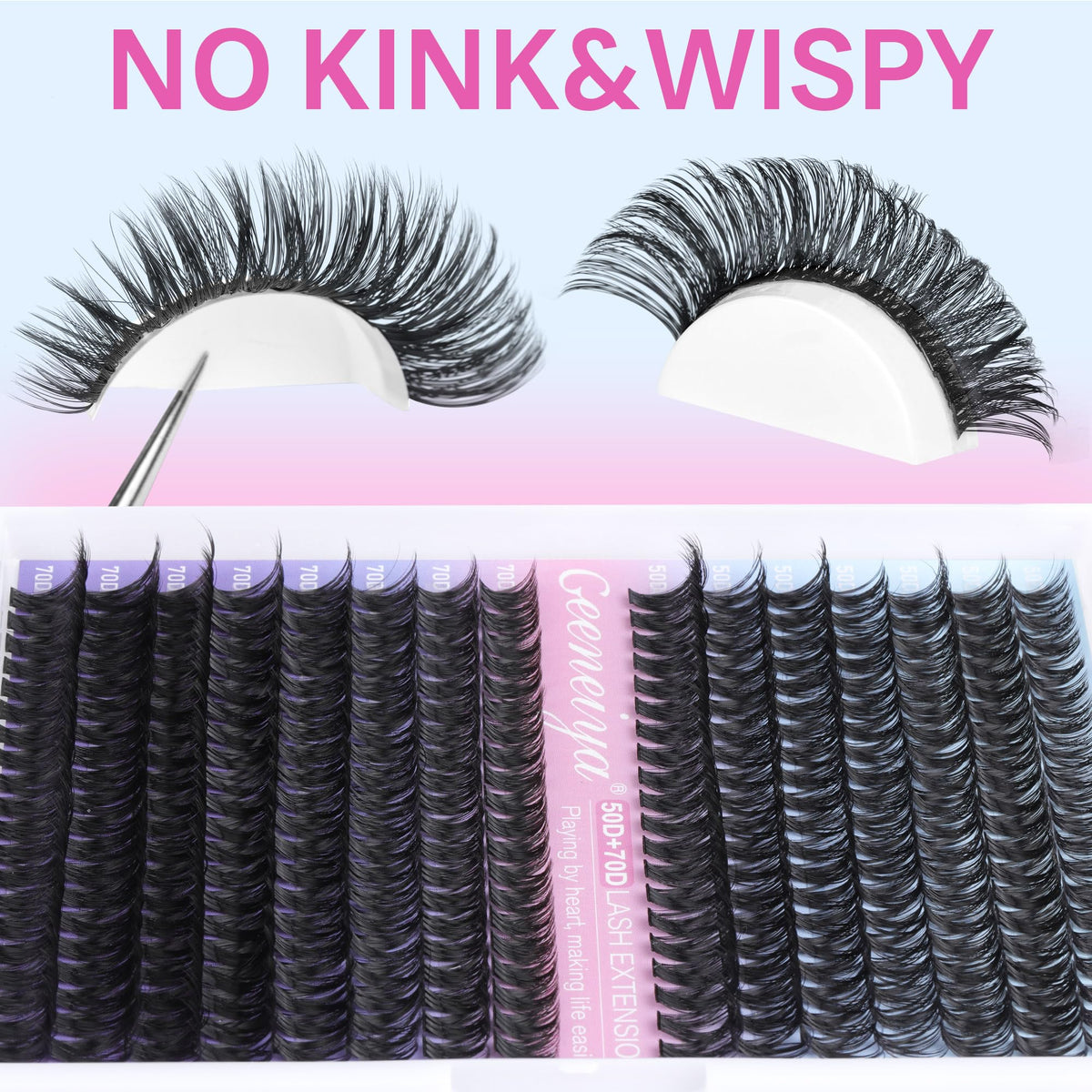 Geeneiya lash clusters kit packaging with all components