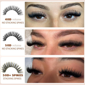 Geeneiya lash clusters showing different styles