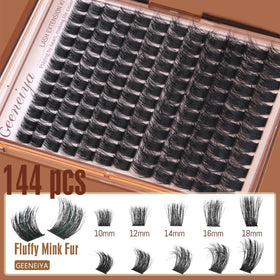 Geeneiya lash clusters showing various lengths 10-18mm