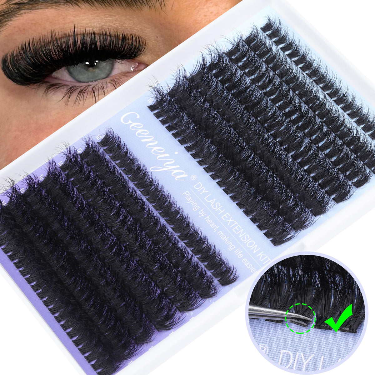 Geeneiya lash extension kit packaging