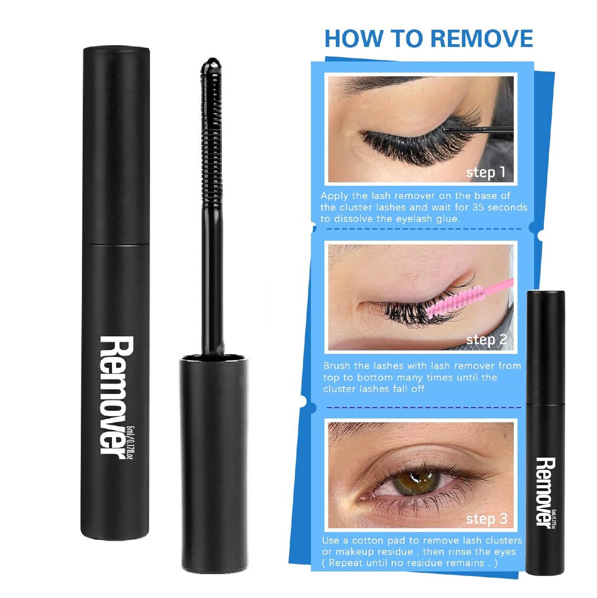 Geeneiya lash remover with applicator tweezers