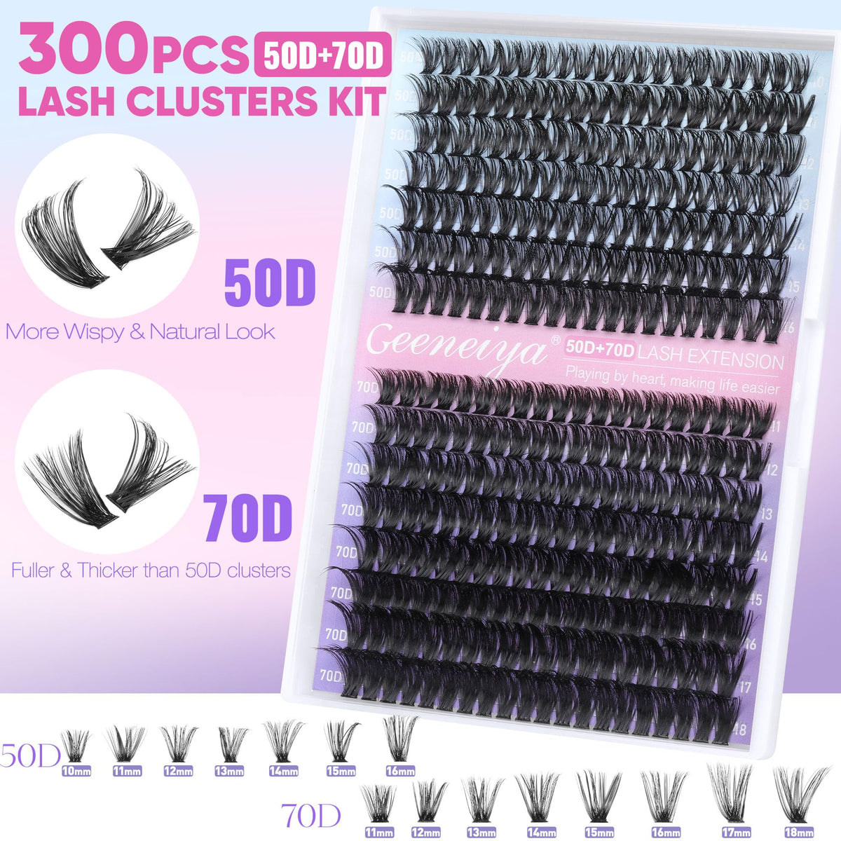 Geeneiya lash tweezers for applying lash clusters