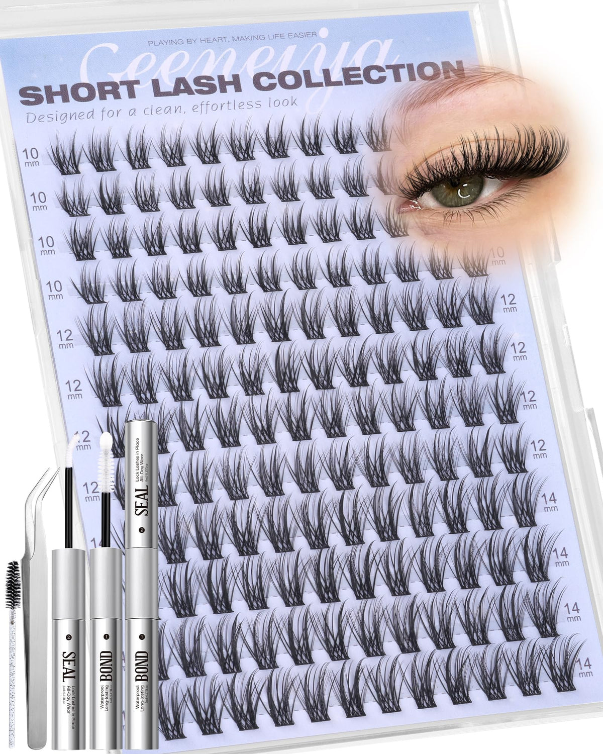 Geeneiya Natural Lash Clusters Kit packaging front view