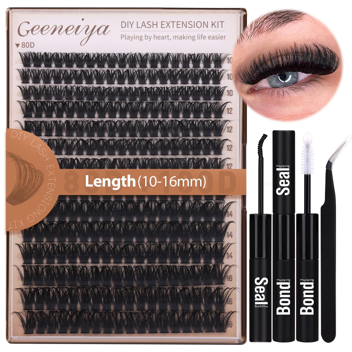Geeneiya Volume Lash Clusters Kit packaging front view
