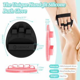 GEENOA Silicone Body Scrubber side view showcasing silicone bristles