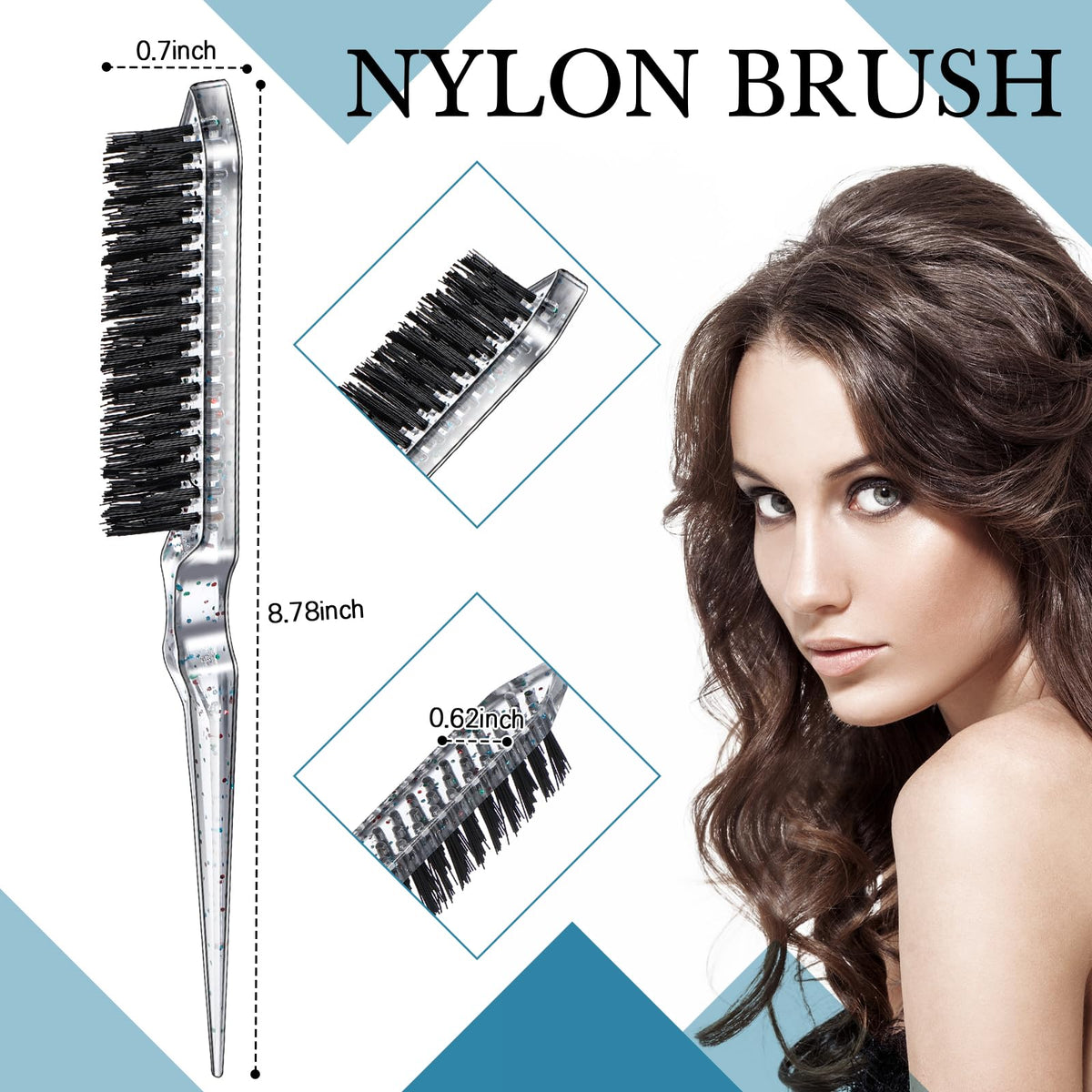 Geiserailie pin tail comb with stainless steel handle