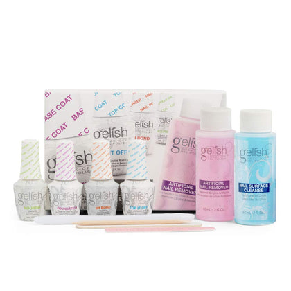 Gelish Gel Nail Manicures Bundle Basix Kit contents including Foundation and Nourish