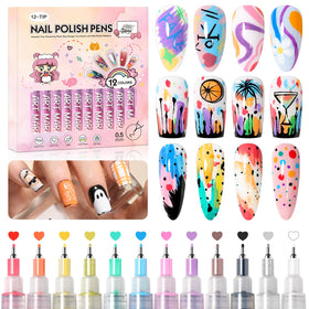 GELLAKTIK Nail Art Pens Set 12 colours front view