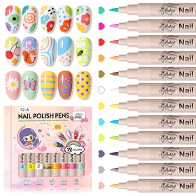GELLAKTIK Nail Art Pens set with 12 vibrant colours