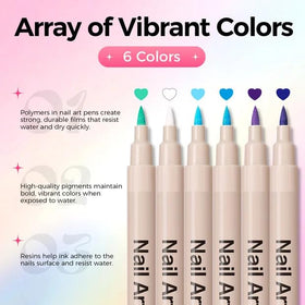 GELLAKTIK Nail Art Pens showing detailed nail designs
