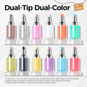 GELLAKTIK Nail Art Pens with artistic nail designs