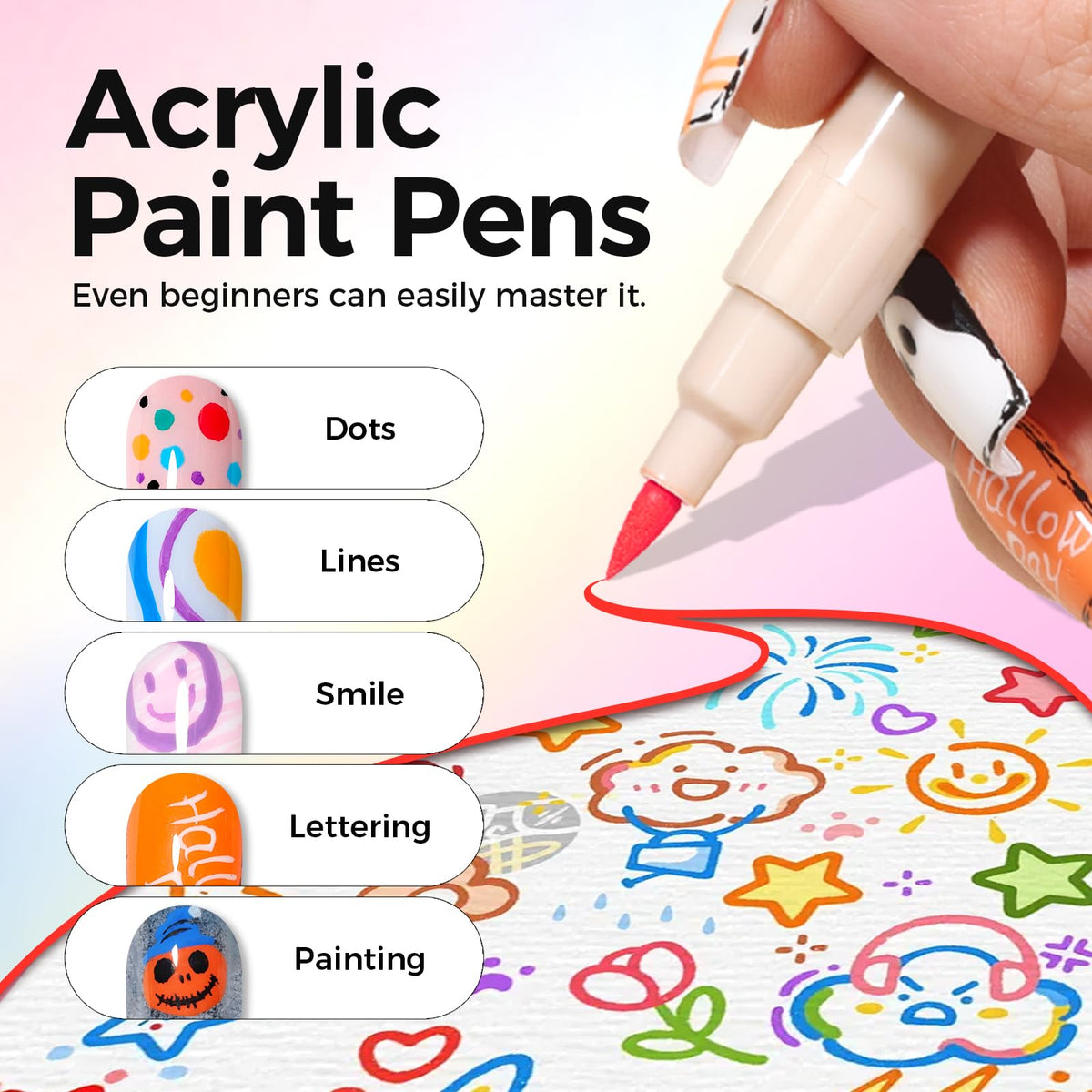 GELLAKTIK Nail Art Pens with tips for use instructions