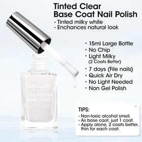 GELLEN 4 In 1 Clear Nail Polish Base Coat bottle side view
