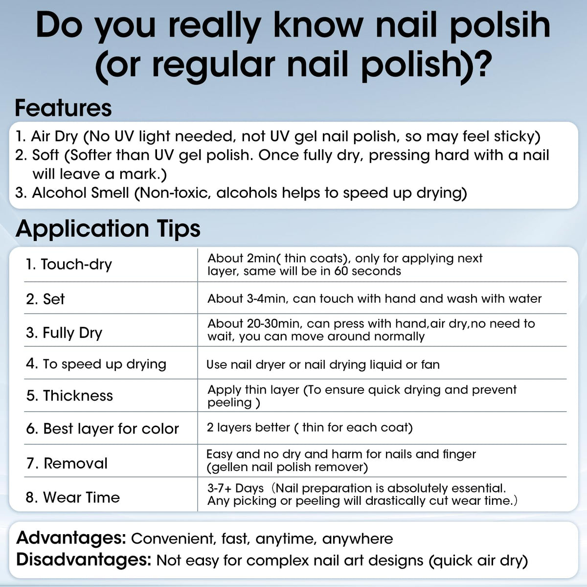 GELLEN 4 In 1 Clear Nail Polish Base Coat with natural background