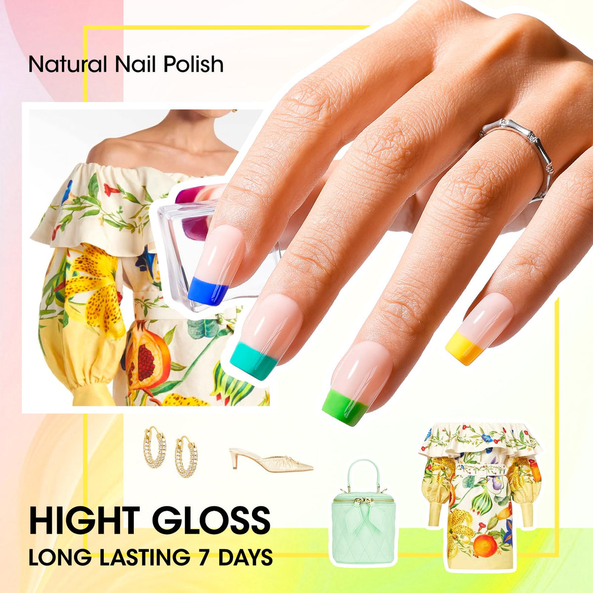 GELLEN Bright Neon Nail Polish packaging with 12 colour options