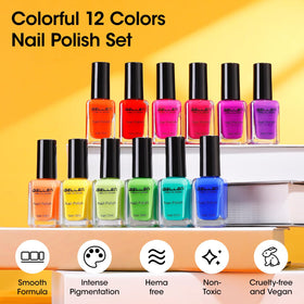 GELLEN Bright Neon Nail Polish vibrant blue shade on nails