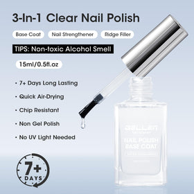 GELLEN Clear Base Coat Nail Polish with brush applicator