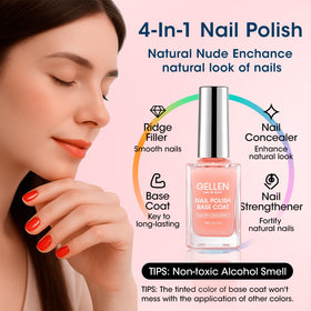 GELLEN Clear Nail Polish Base Coat application on nails