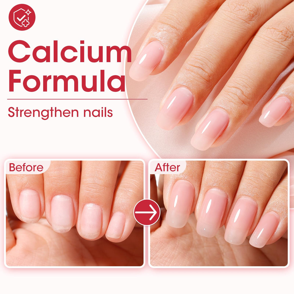 GELLEN Clear Nail Polish Base Coat applied on nails