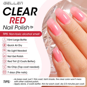 GELLEN Clear Nail Polish Base Coat applied to nails