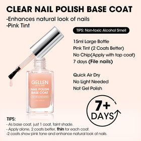 GELLEN Clear Nail Polish Base Coat bottle side view