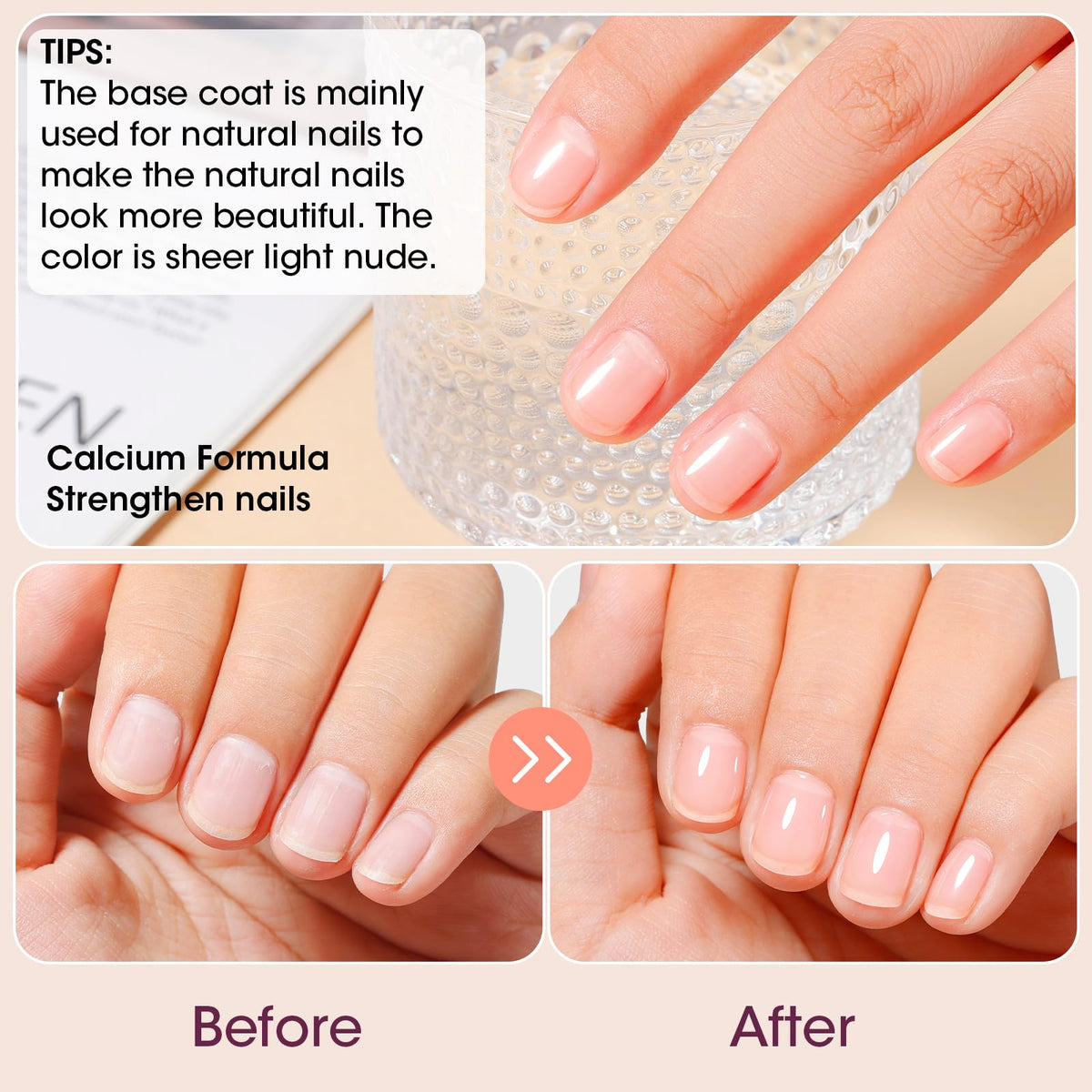GELLEN Clear Nail Polish Base Coat showing brush detail