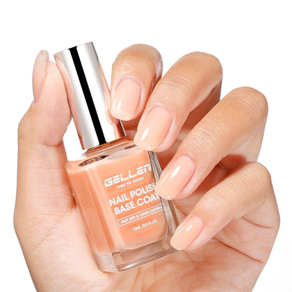 GELLEN Clear Nail Polish Base Coat Tinted Nude front view