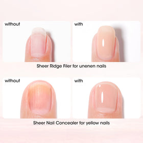 GELLEN Clear Nail Polish Base Coat Tinted Nude with brush