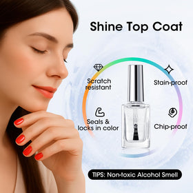GELLEN Clear Nail Polish Top Coat application on nails