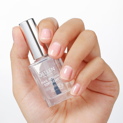 GELLEN Clear Nail Polish Top Coat front view with glossy finish