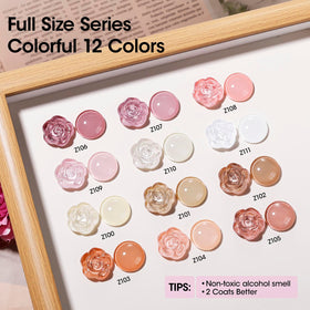 GELLEN nail polish bottles showing sheer nudes and milky whites