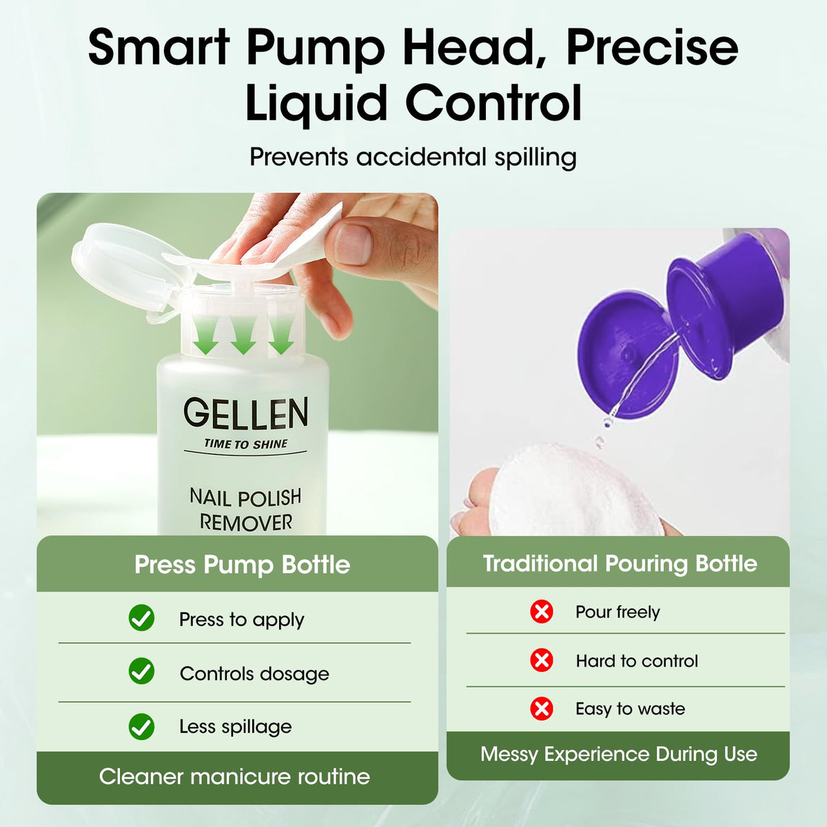 GELLEN Nail Polish Remover 180ml back view with ingredients