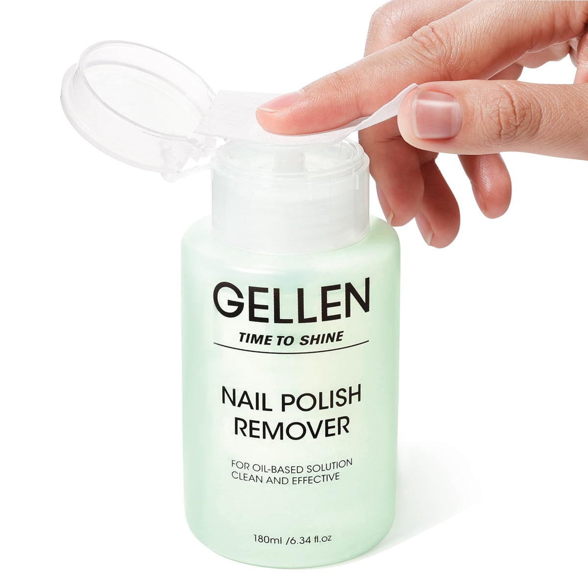 GELLEN Nail Polish Remover 180ml front view with pump head