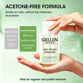 GELLEN Nail Polish Remover 180ml side view showing pump design