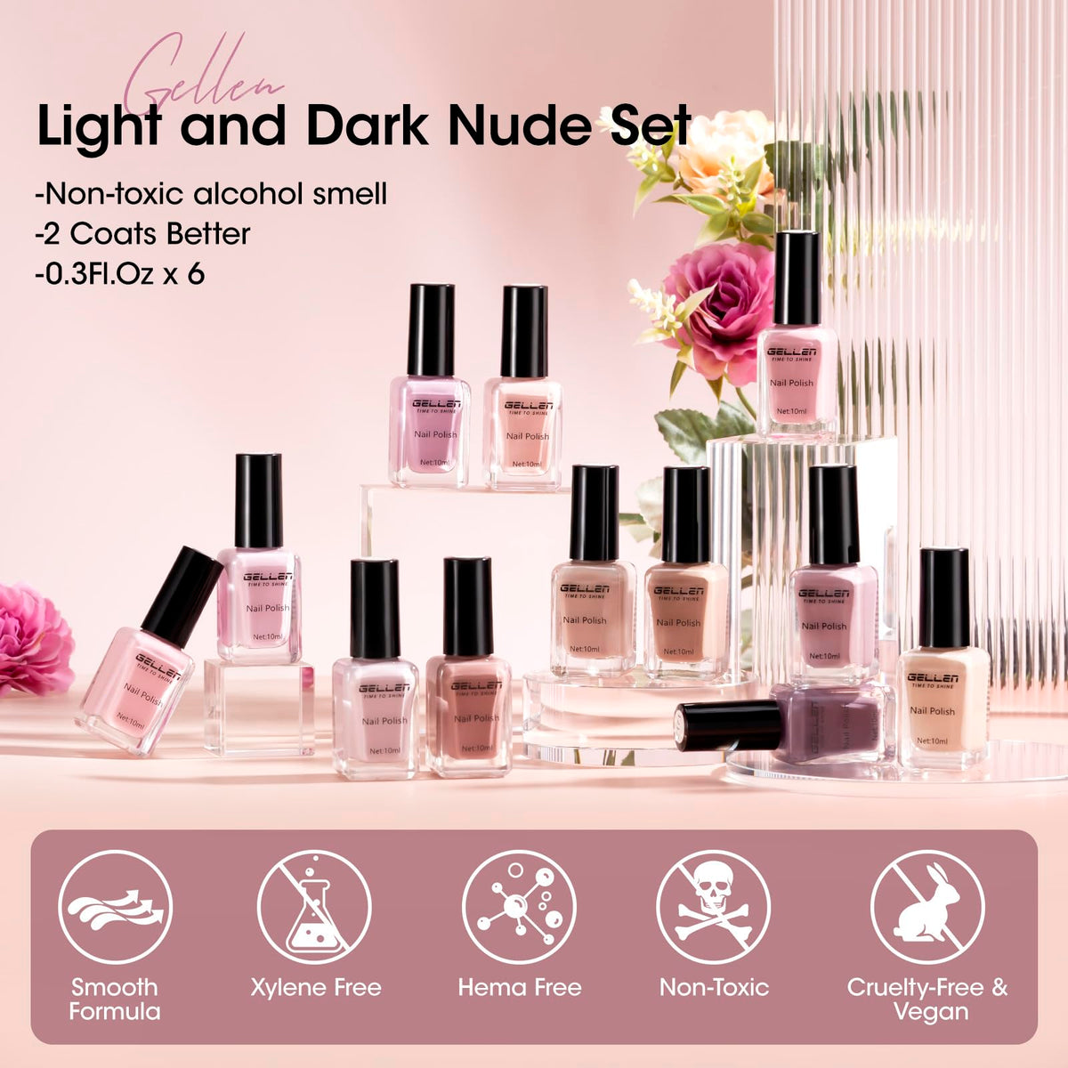 GELLEN nail polish with wide brush for easy application