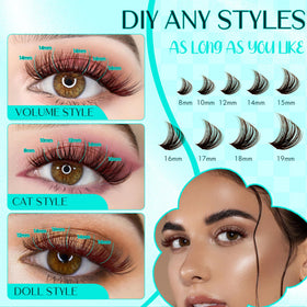 GEMERRY Brown Lash Clusters displayed on a makeup table