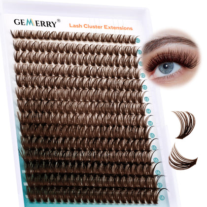 GEMERRY Brown Lash Clusters front view in packaging