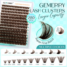 GEMERRY Brown Lash Clusters with a soft texture comparison