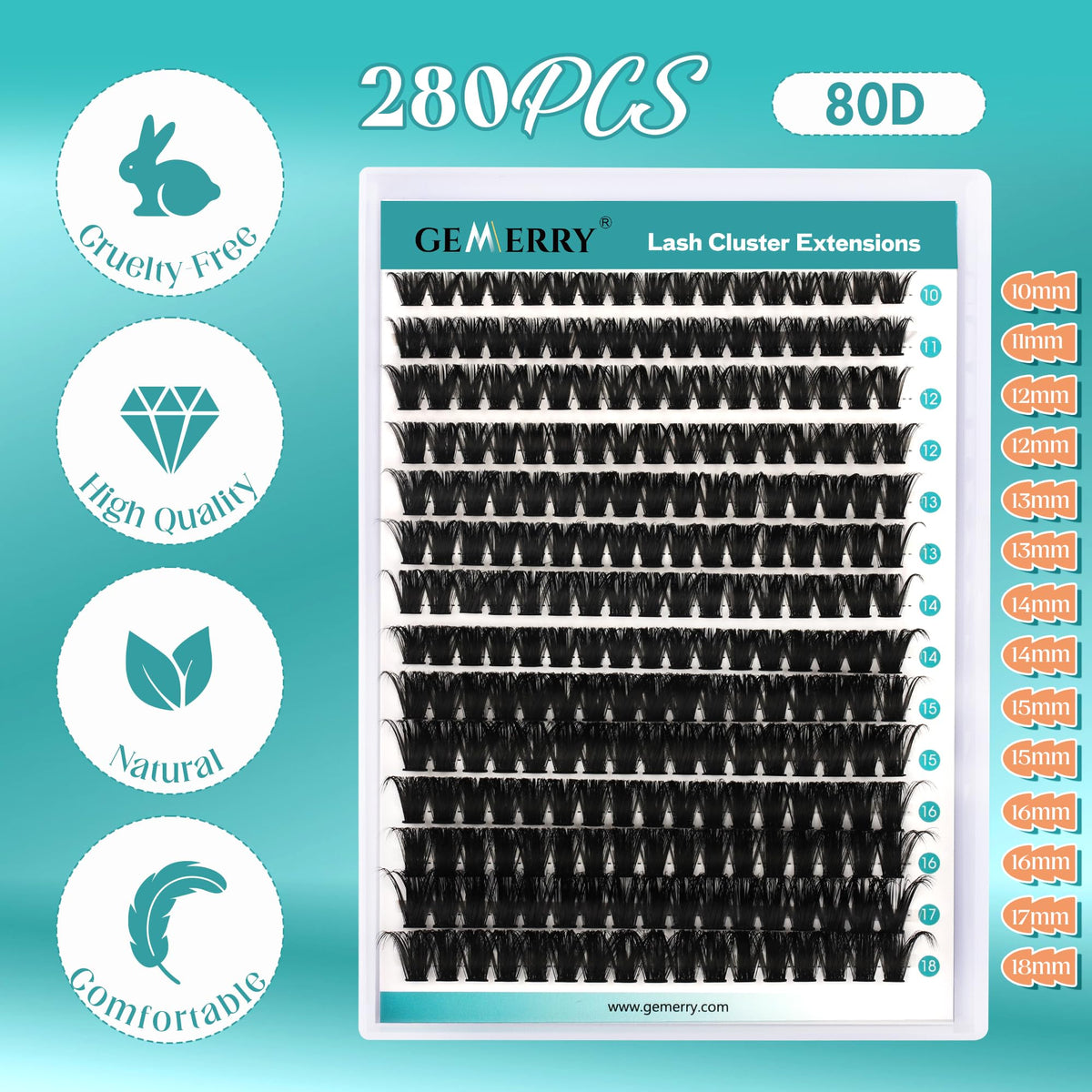 GEMERRY DIY Lash Clusters Kit contents including lashes and tools