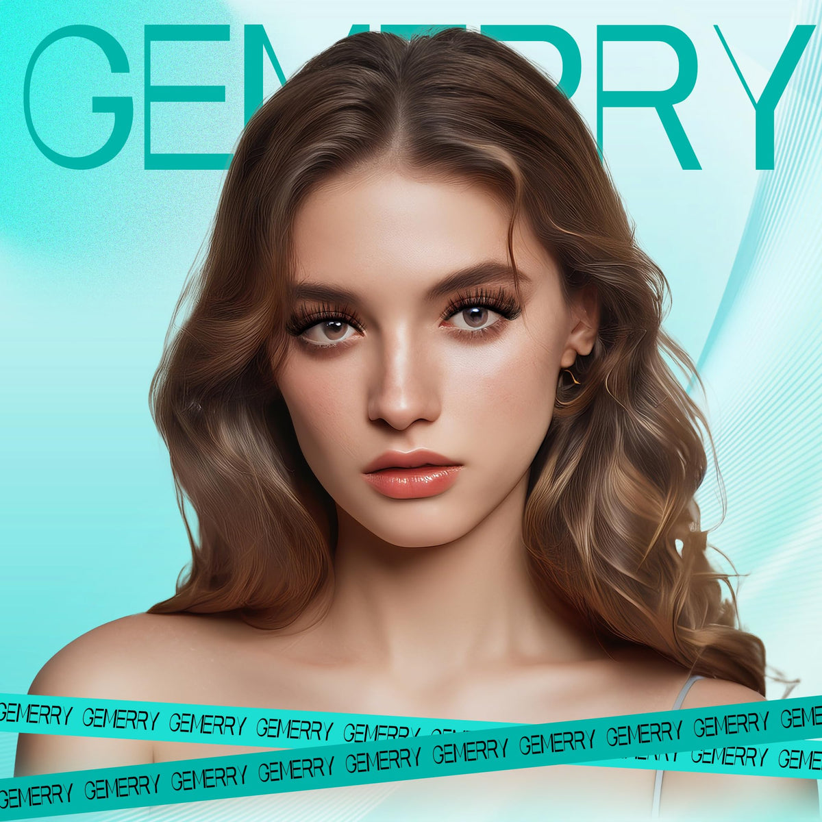 GEMERRY lash clusters applied to model's eyes