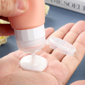Gemice BPA free silicone travel bottles in a travel bag