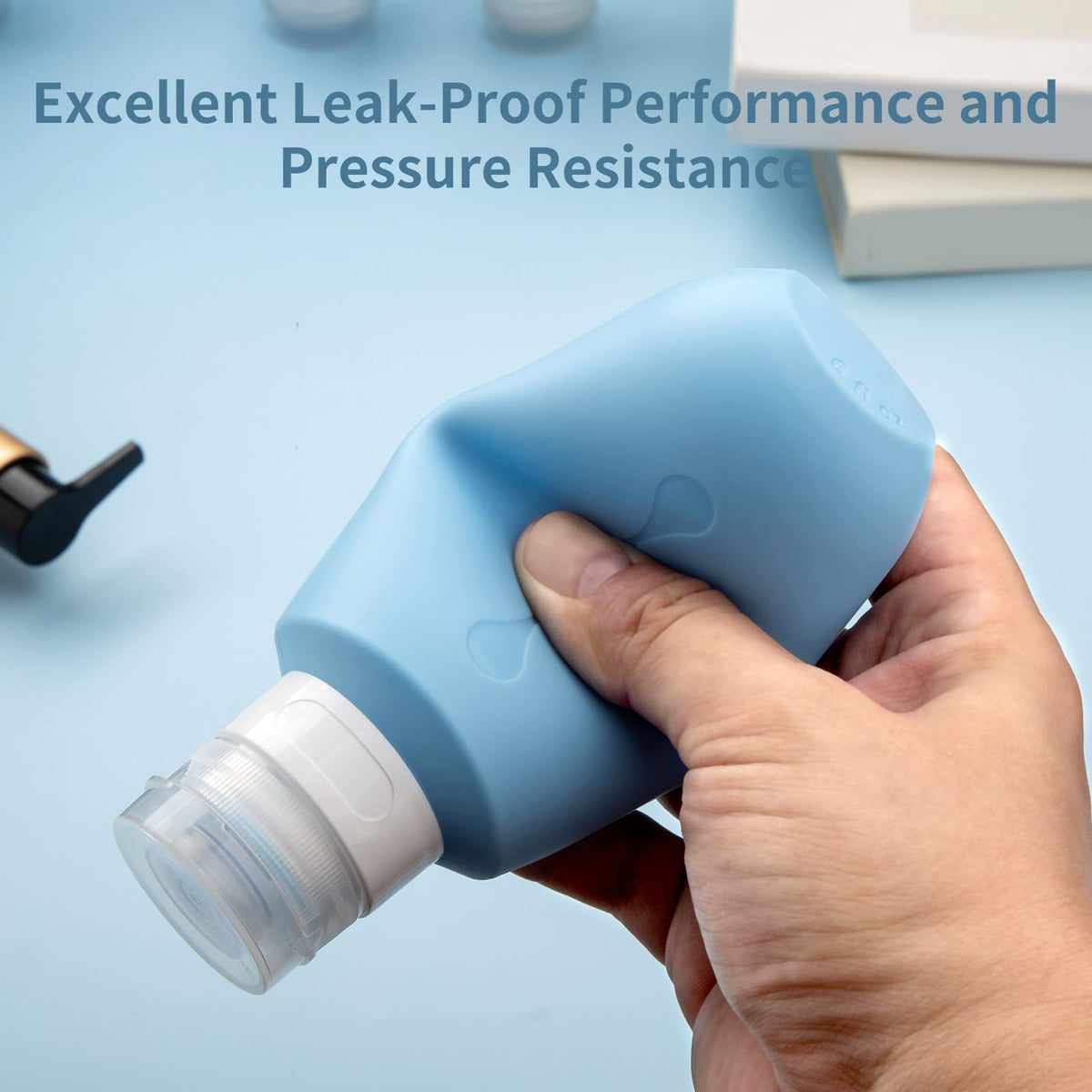Gemice travel bottles showing 3-layer leak-proof design
