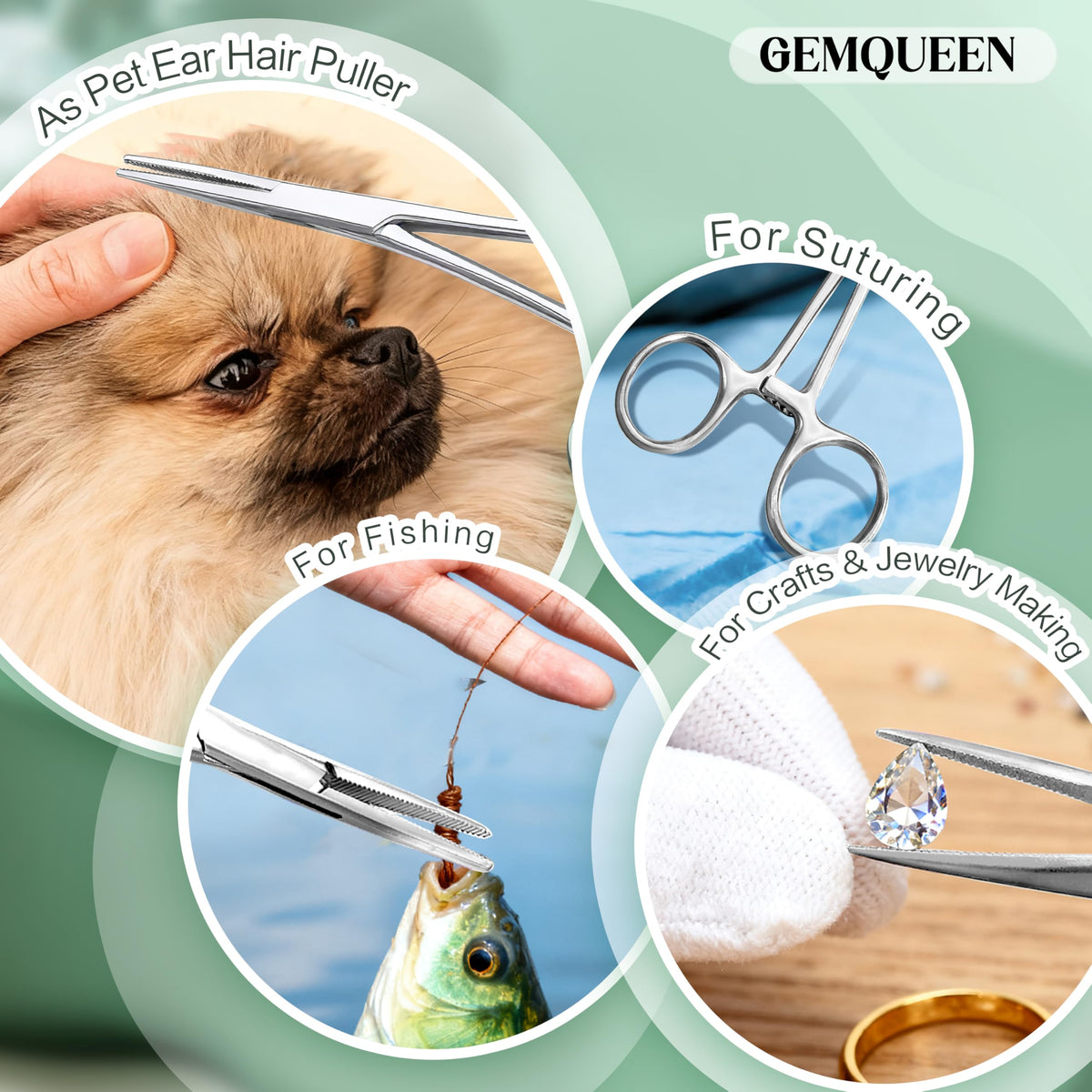 GEMQUEEN piercing tools displayed on a white background