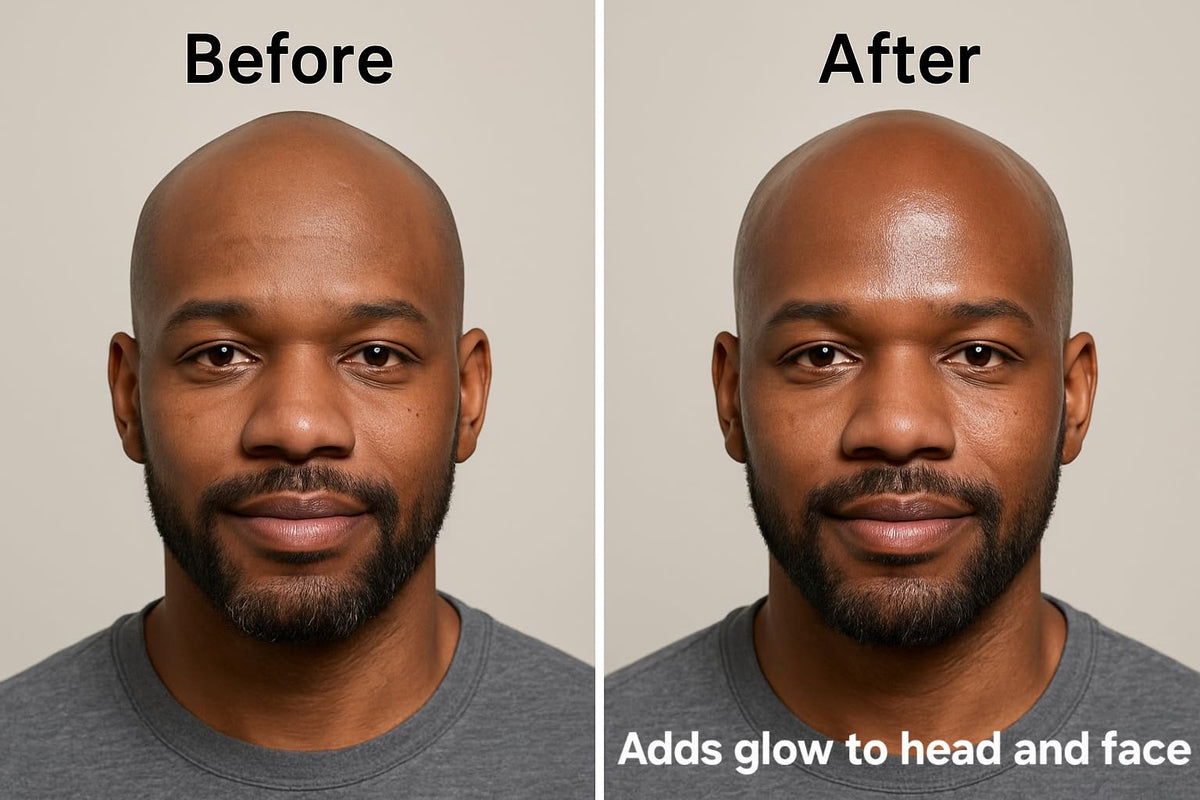 Generic Bald Head Balm Moisturiser with a close-up of the texture